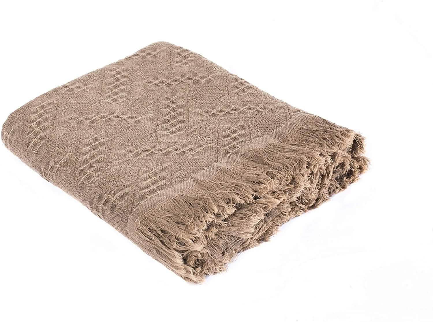 Kasentex 100% Cotton Soft Knitted Throw Blanket, Room Decor, Graduation Gifts, Fathers Day Gift, Mom Gift