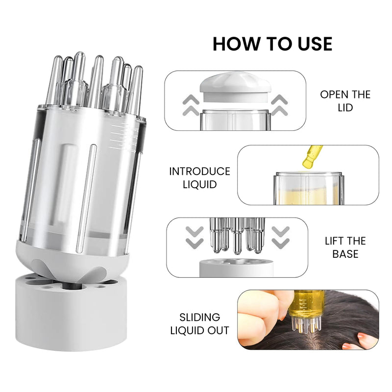 Portable Hair Oil Scalp Applicator Comb Brush Hair Root Treatment for Men and Women