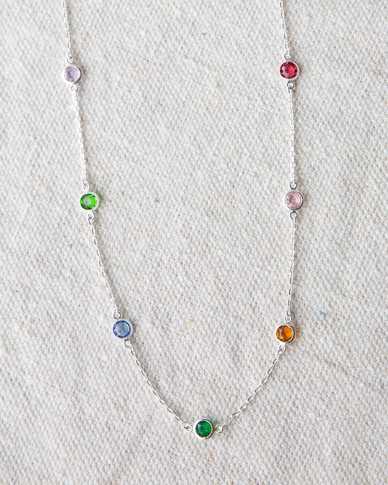Silver Pop of Color Necklace