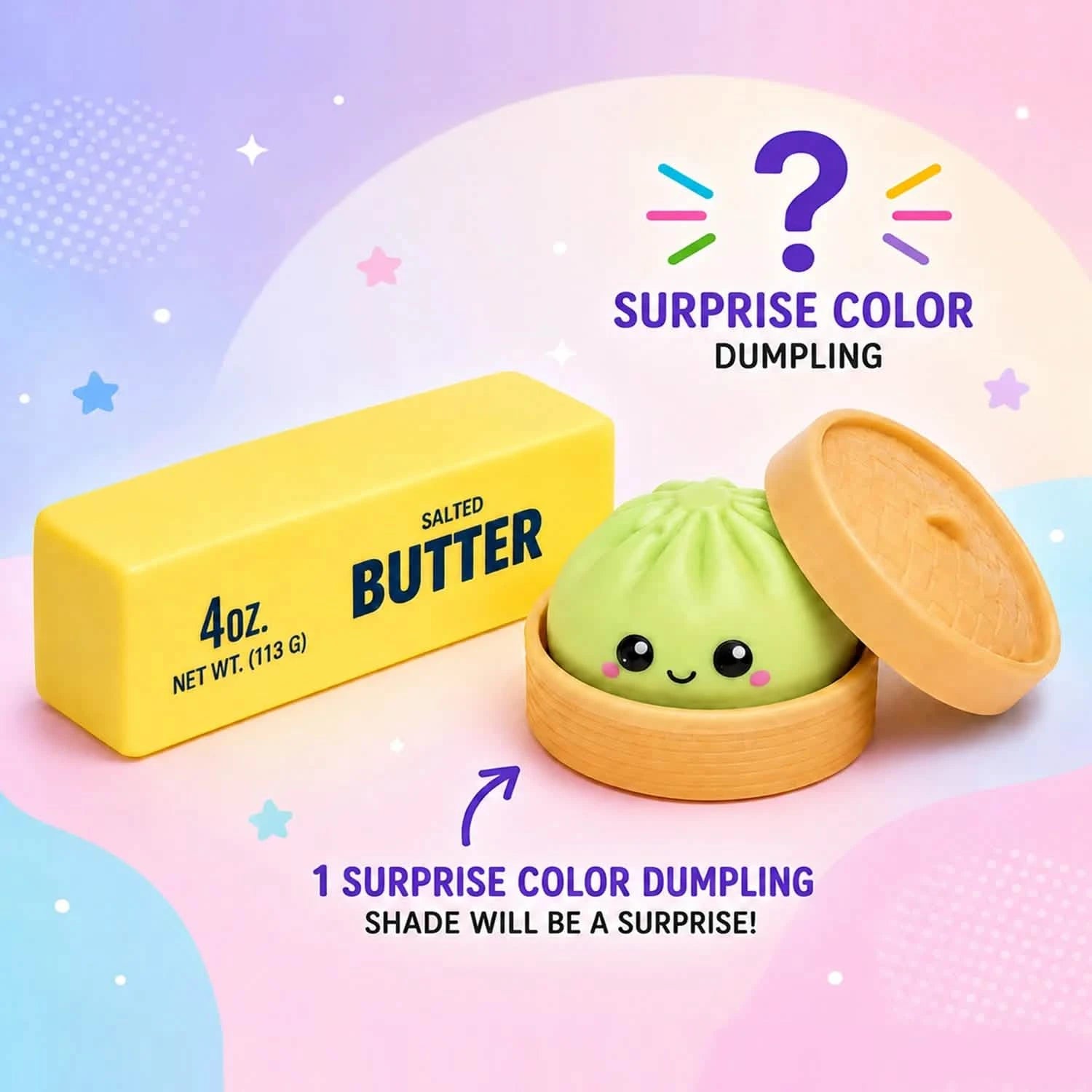 Squishy Dumpling & Butter Combo Pack – 2PCS Slow Rising Fidget Toys