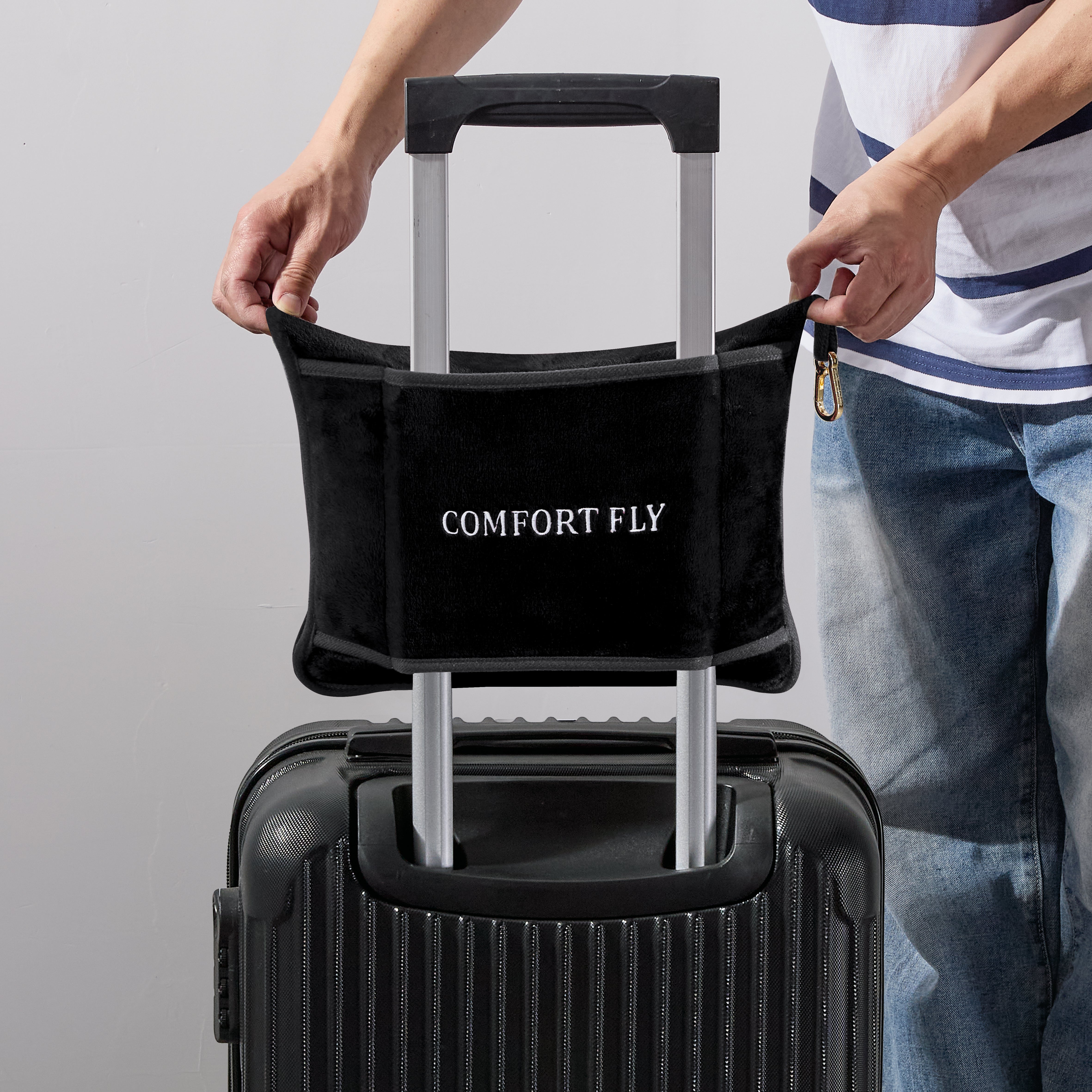 Comfort Fly Travel Blanket & Pillow – 2-in-1 Micro Plush Airplane Blanket with Carry Case (40" x 70")