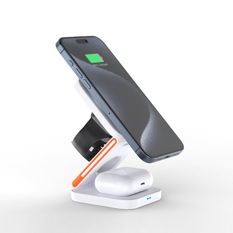 FlexiTrip Foldable Wireless Charger – Compact, Fast Charging, Portable Design for iPhone, Android, and Qi-Enabled Devices