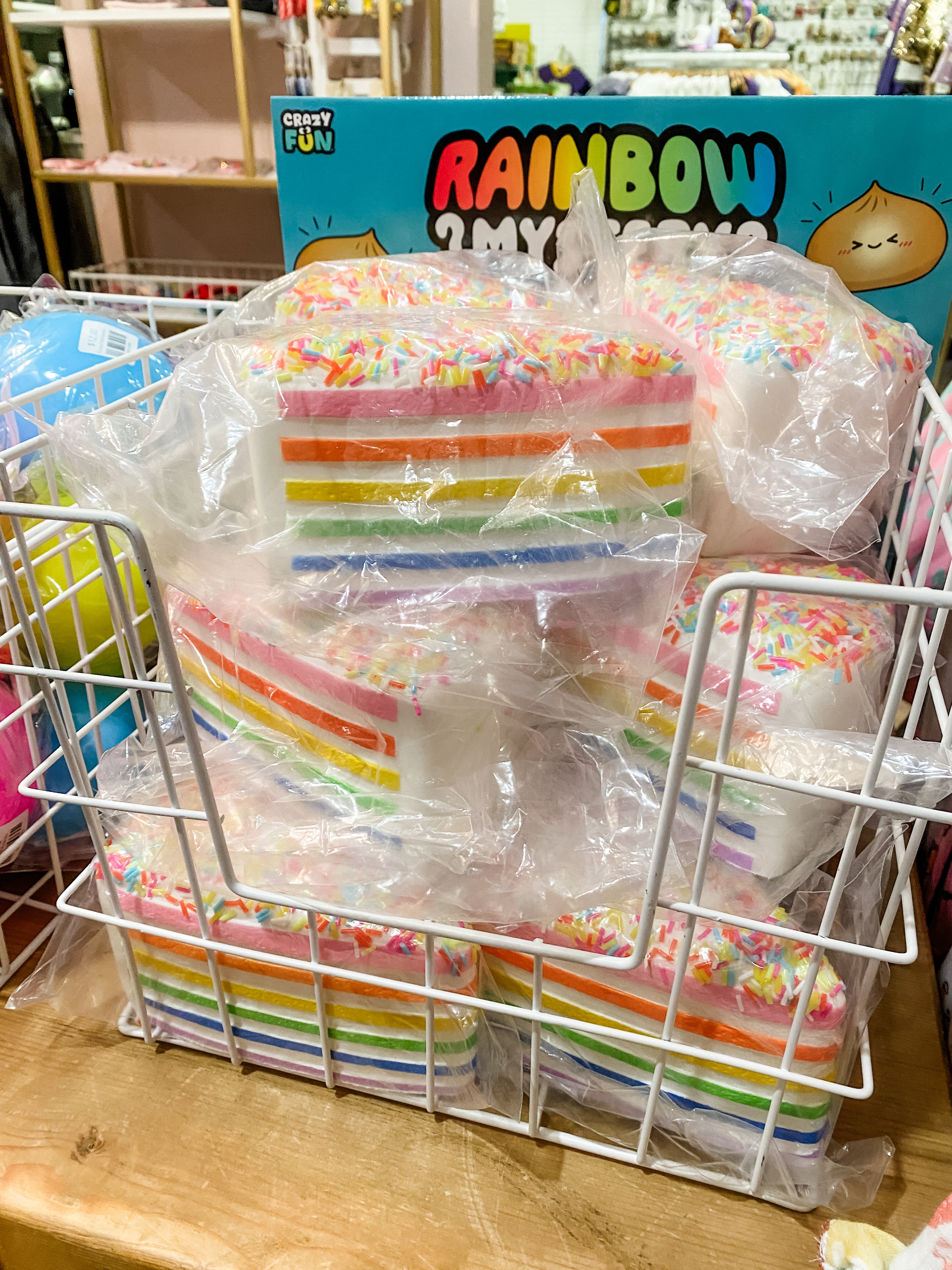 Rainbow Cake Squishy | Slow Rising Cake Slice Squishy | Dessert Sensory Fidget Toy