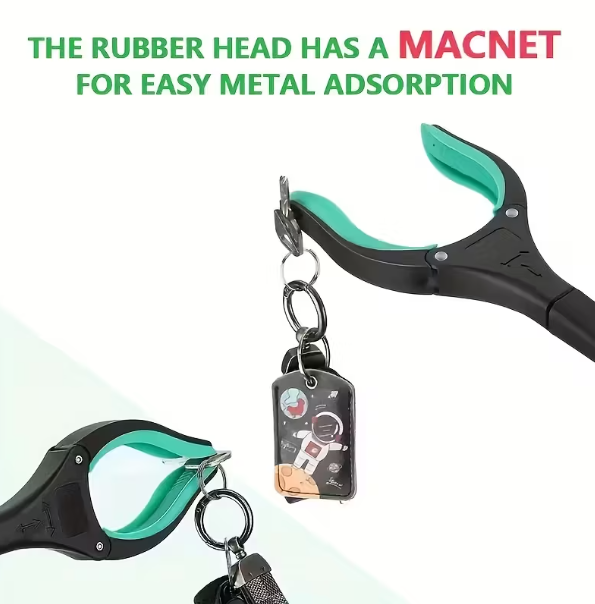 Heavy-Duty Steel Folding Trash Picker – 32" with Magnet & Anti-Slip Handle