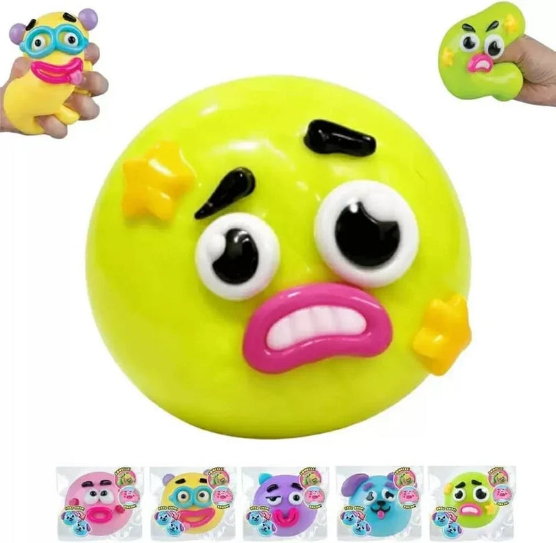 Funny Face Expressions Squishy Ball - Slow Rising Sensory Stress Toy