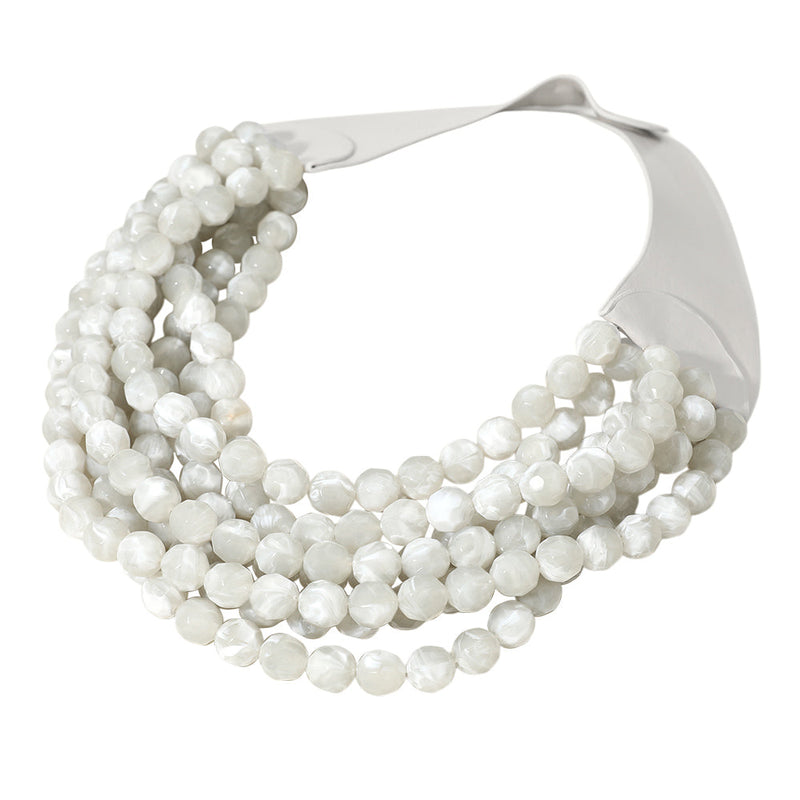 Chunky Multi-Strand Beaded Necklace with Magnetic Clasp