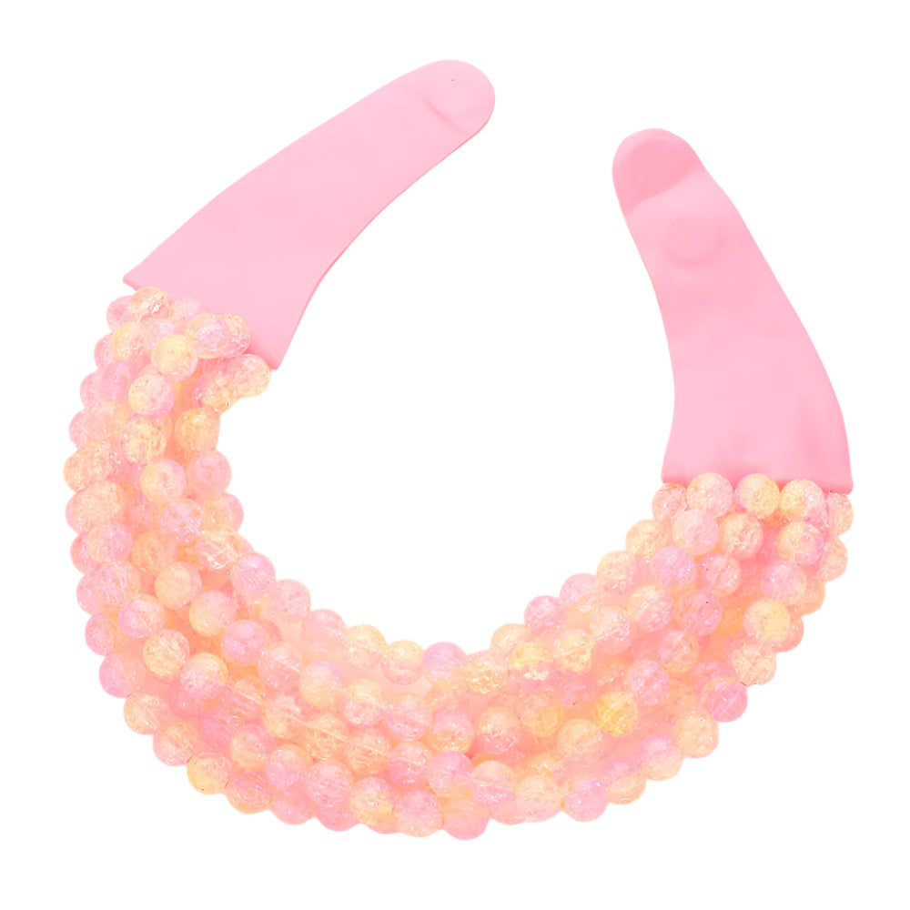 Chunky Multi-Strand Beaded Necklace with Magnetic Clasp