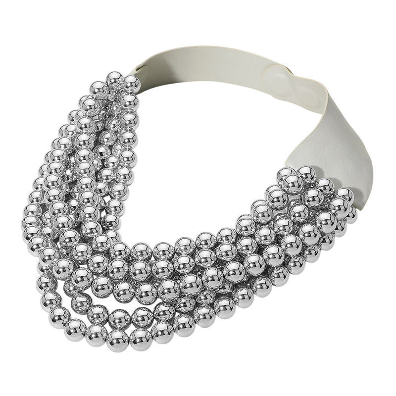 Chunky Multi-Strand Beaded Necklace with Magnetic Clasp