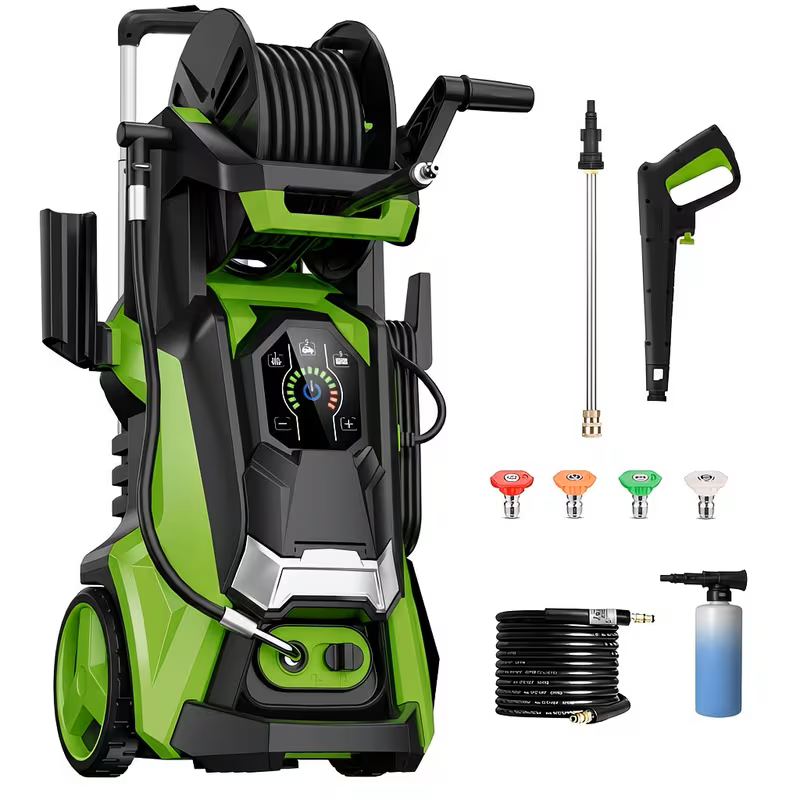 Electric Pressure Washer 4500 PSI 3.2 GPM w/ Foam Cannon Hose Reel