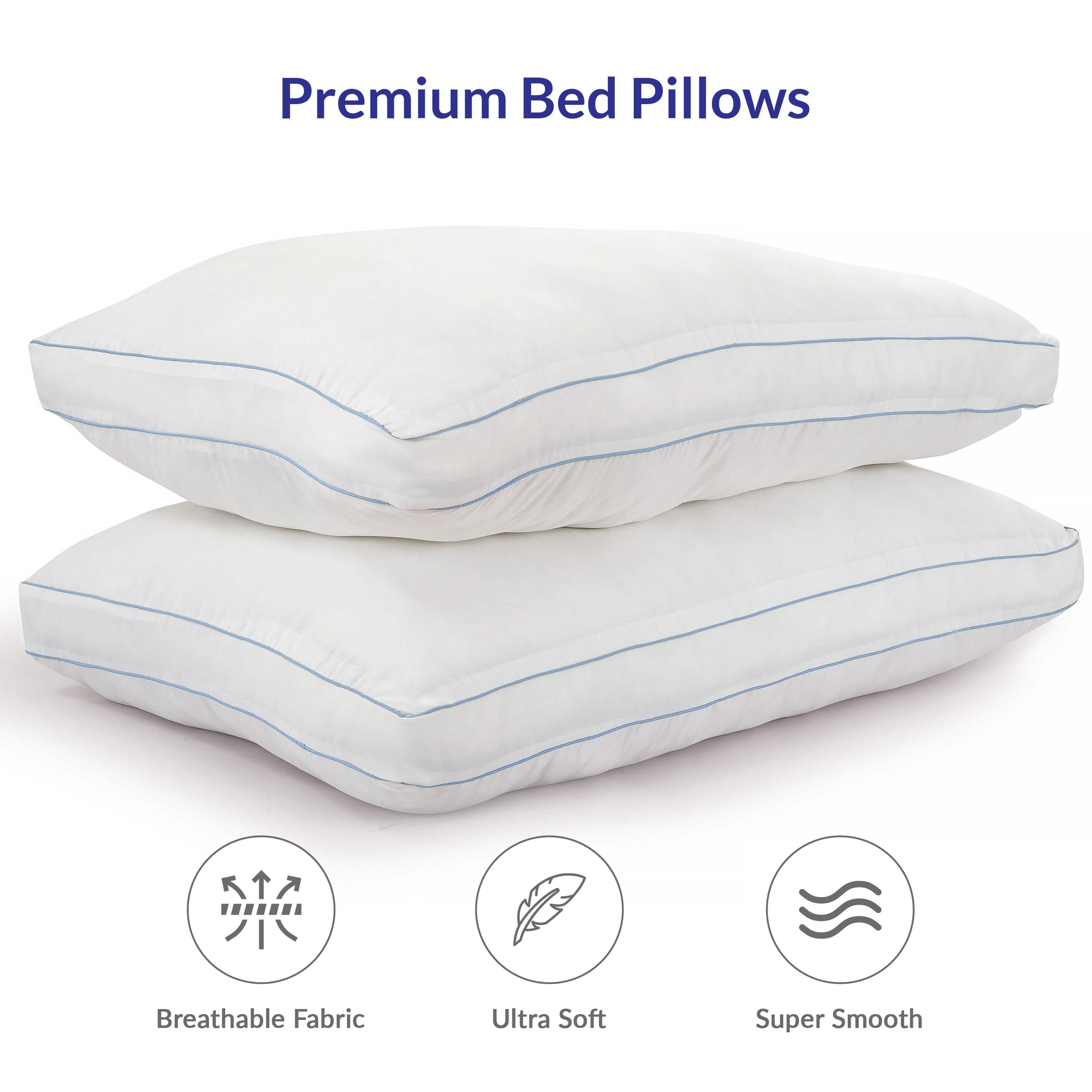 2-Pack: Royale Linens Gusseted Pillows Soft Hotel Quality