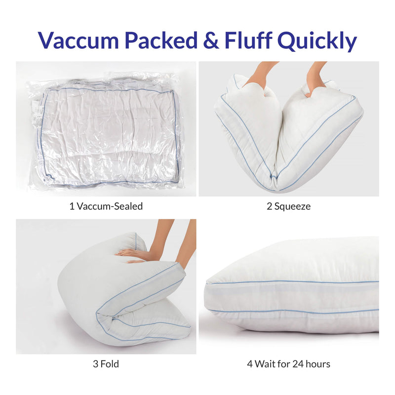 2-Pack: Royale Linens Gusseted Pillows Soft Hotel Quality