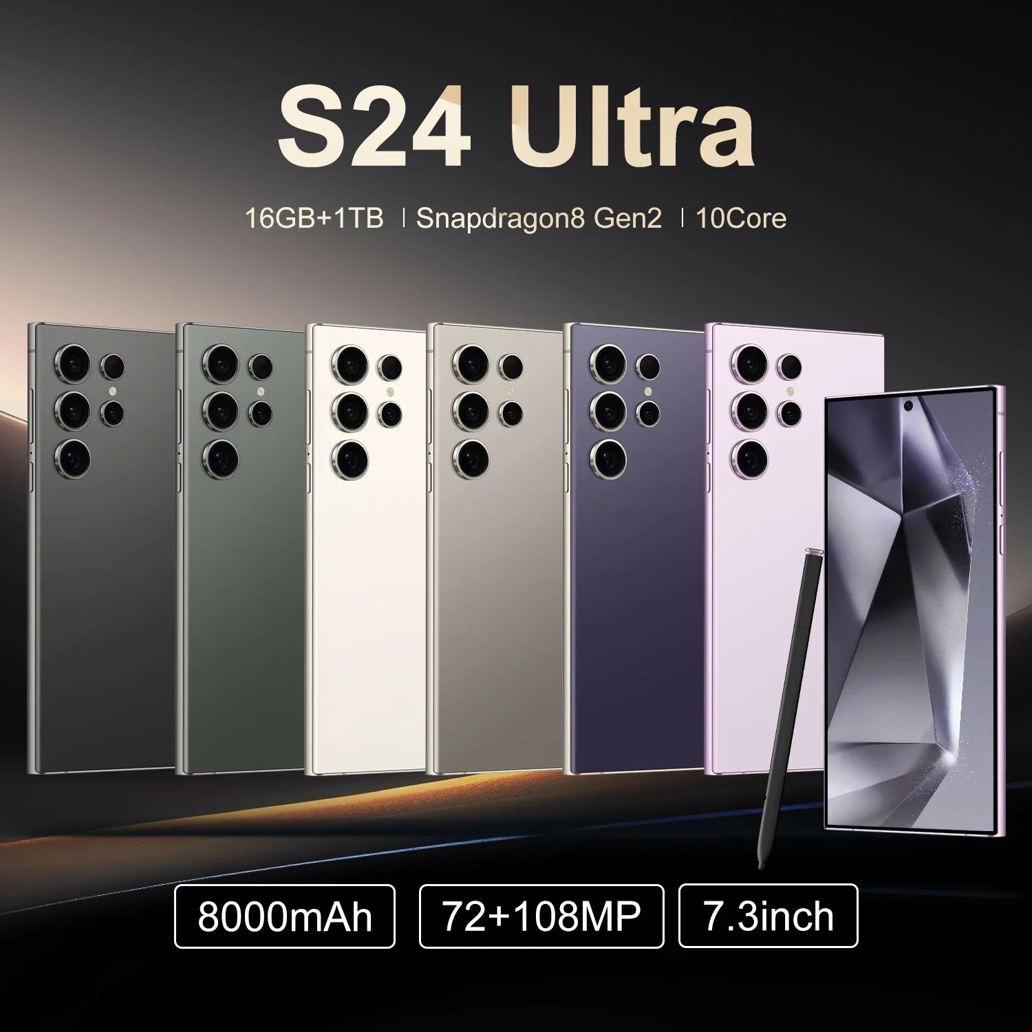 2025 S24 Ultra 7.3" 5G Smartphone - 16GB+1TB, S Pen, Android