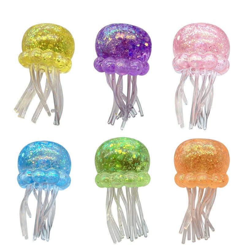 Glitter Jellyfish Gel Squishy | Glitter-Filled Sensory Fidget & Stress Relief Toy for Kids & Adults