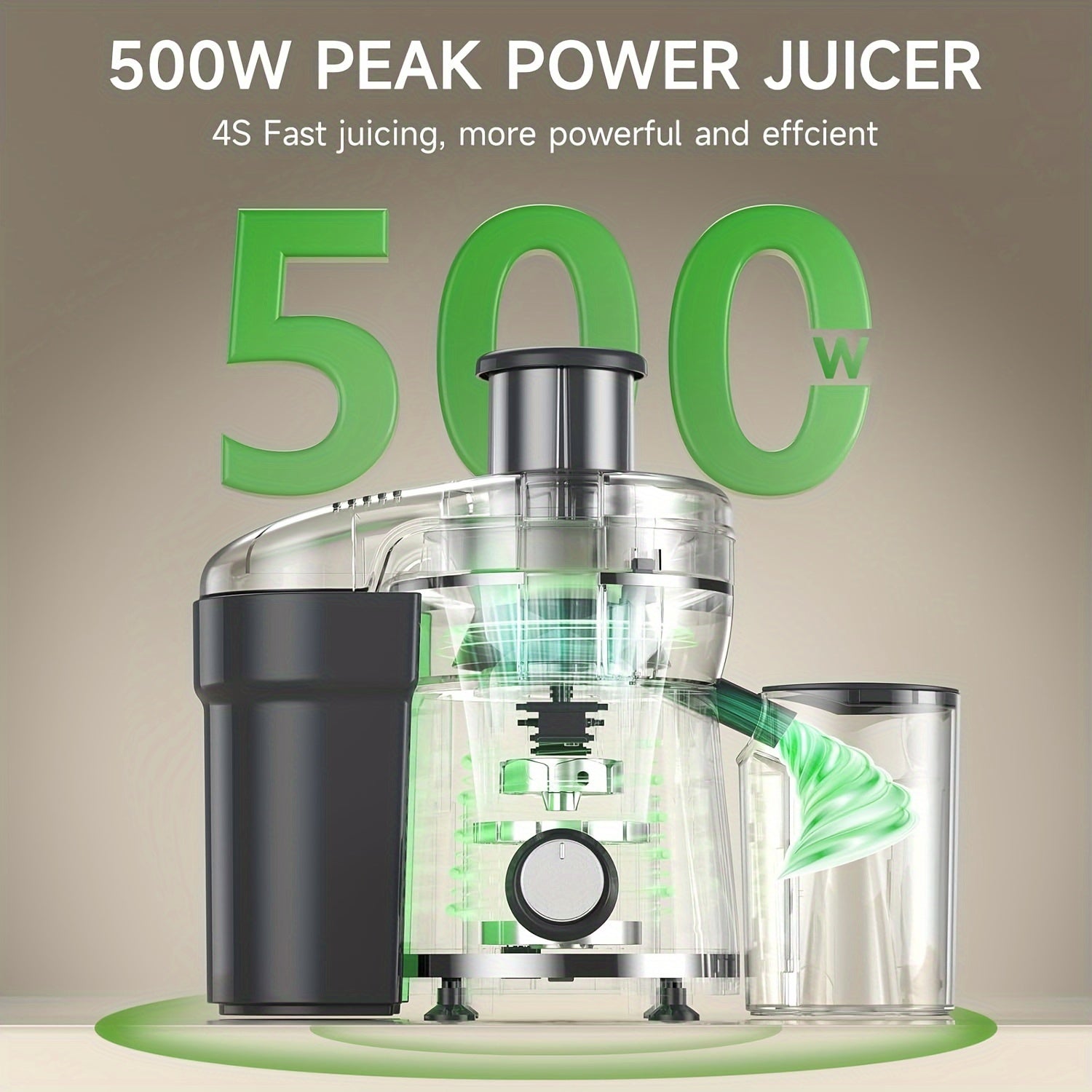 500W Centrifugal Juicer Machine 3 Speed Wide Mouth Fruit Vegetable Extractor