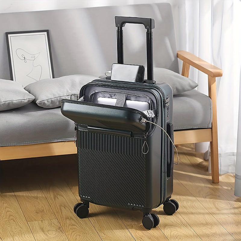 Hard Shell Carry-On Luggage - USB Port, TSA Lock, Spinner Wheels