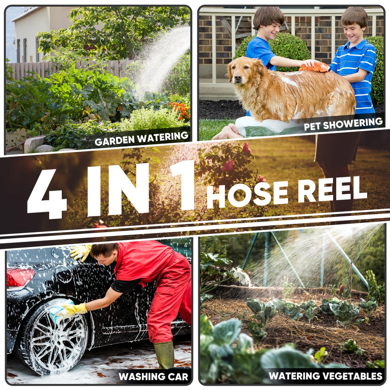Retractable Garden Hose Reel 40/100/110/130FT Auto Rewind Wall Mounted Hose