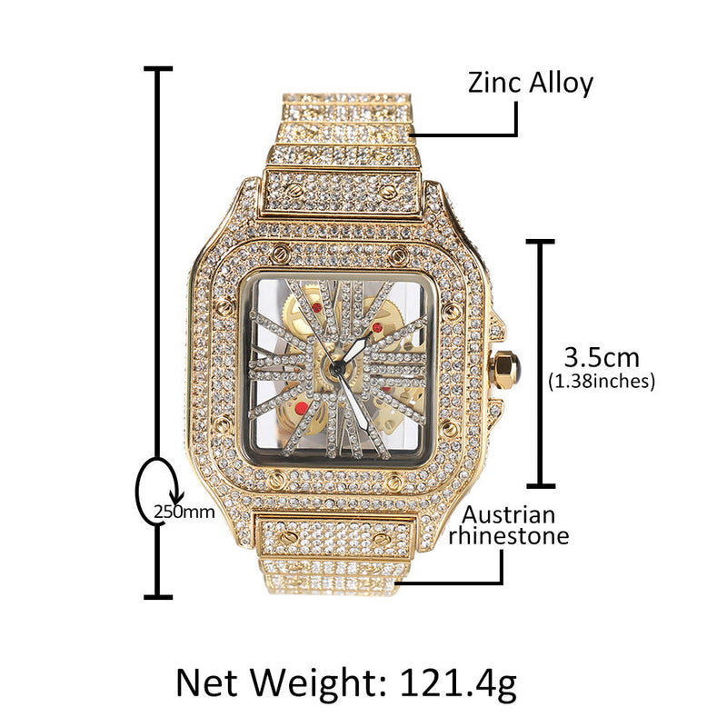 Hip-Hop Skeleton Square Watch