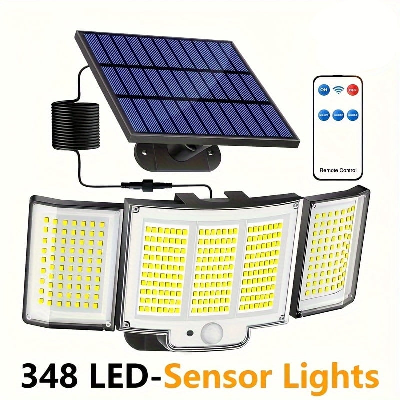Three head solar motion sensor security light