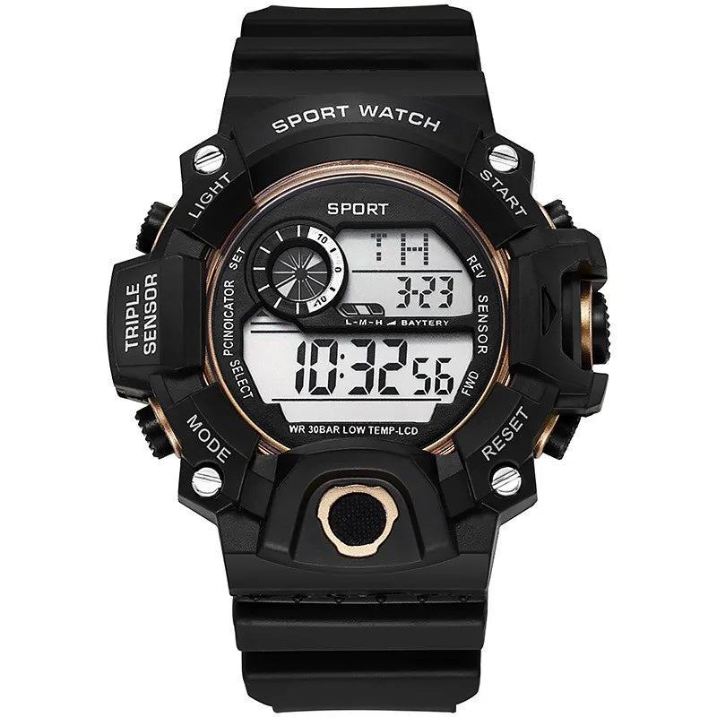 Men's Large Dial Digital Sports Watch – 55mm Waterproof Luminous Alarm Military Style