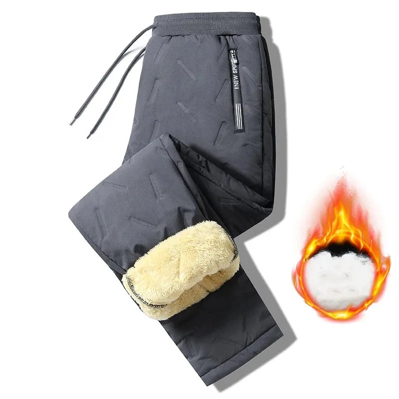 Women's Winter Thickened Plush Straight Drawstring Pants - Warm Fleece Lined Joggers