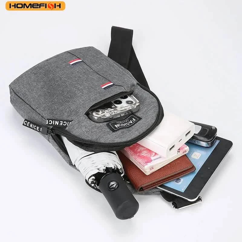 Unisex Canvas Chest Sling Bag – Large Capacity One-Shoulder Crossbody for Outdoor Sports & Travel