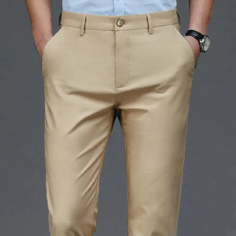 Men's Casual Trousers Pants Stretch Solid Quick Dry Spring & Summer