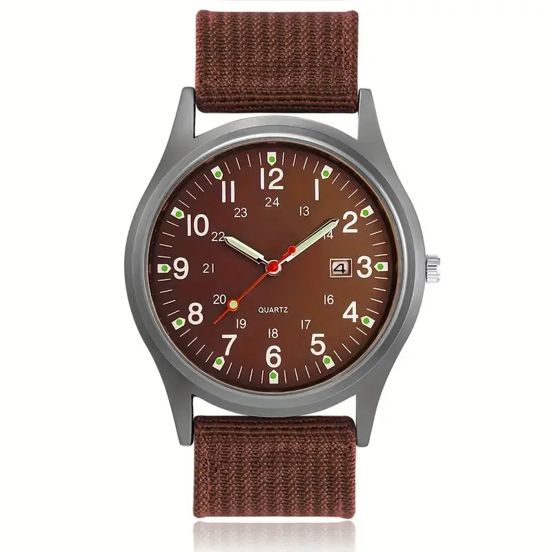Men's Large Dial Quartz Watch 38mm (1.5 in) - Luminous Hands, Alloy Case & Bracelet, Fashion Casual