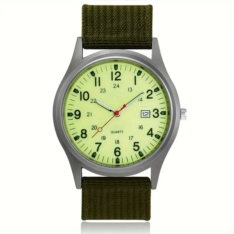 Men's Large Dial Quartz Watch 38mm (1.5 in) - Luminous Hands, Alloy Case & Bracelet, Fashion Casual