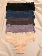 5Pcs/set Women Cotton Panties Floral Lace Intimate Underwear S-XL