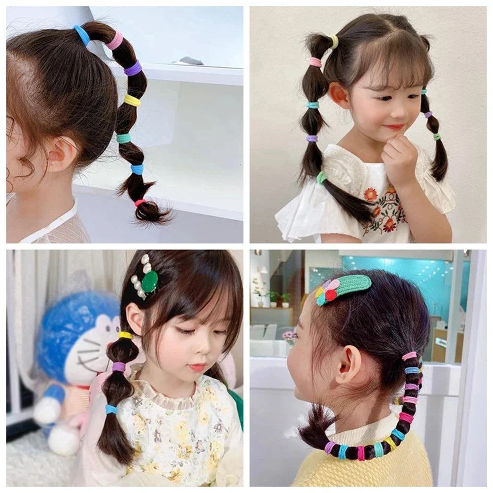 20/50-Pack Kids Elastic Hair Bands, Colorful Girls Scrunchies & Baby Hair Ties