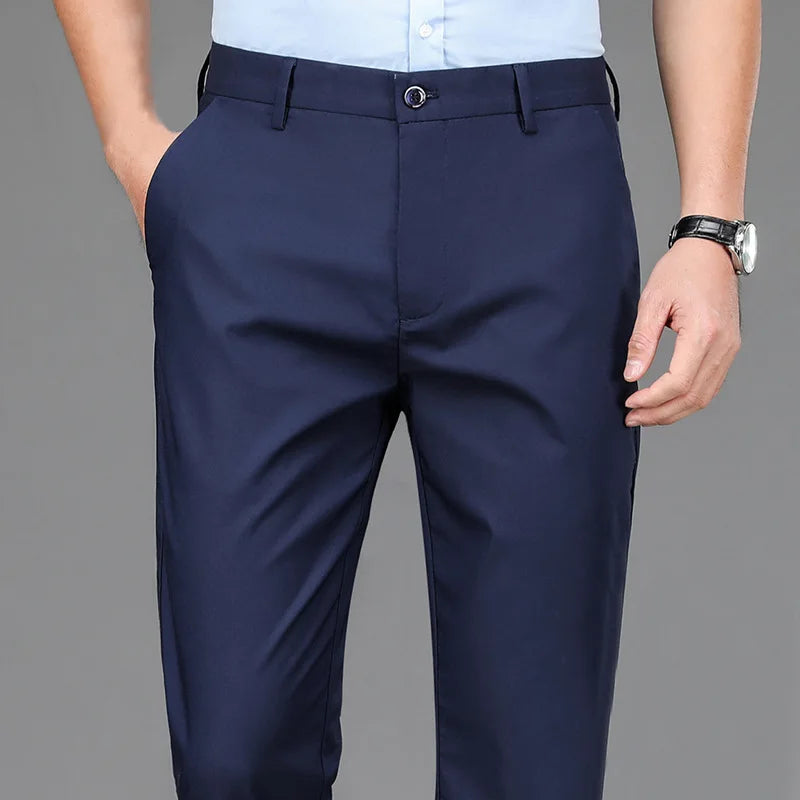 Men's Casual Trousers Pants Stretch Solid Quick Dry Spring & Summer