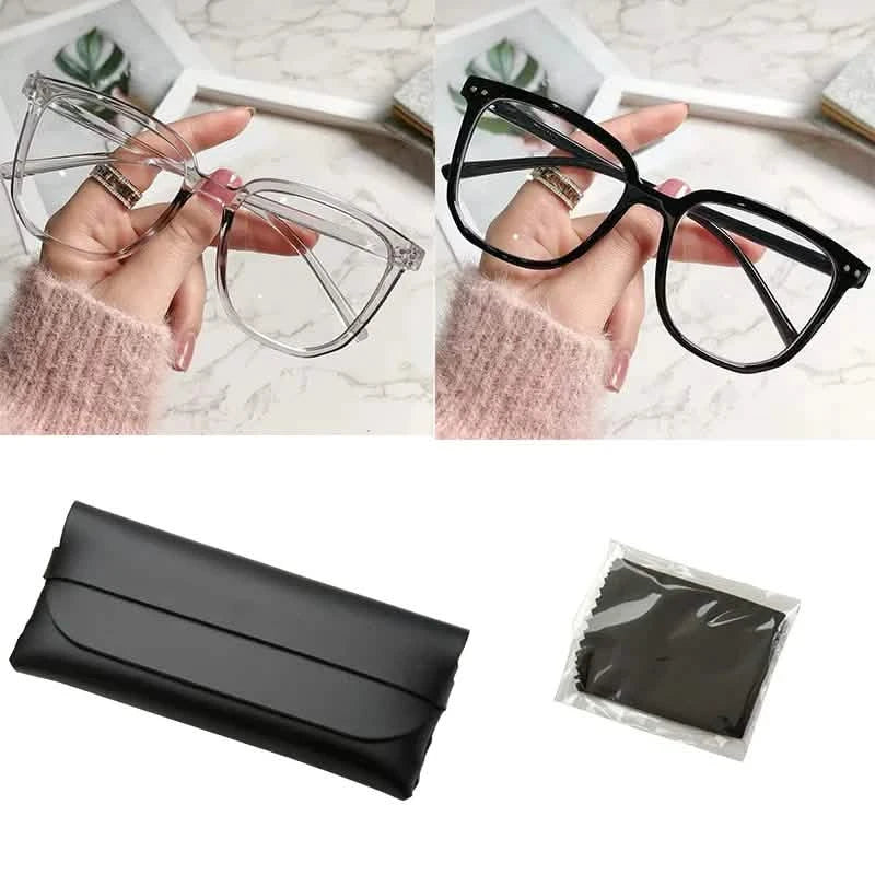 Anti-Blue Light Glasses for Women - Retro Oval Lightweight Plastic Frames with Gradient Lenses