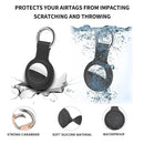 6-Pack: Protective Leather Airtag Holder Tracker Cover with Loop Key Ring