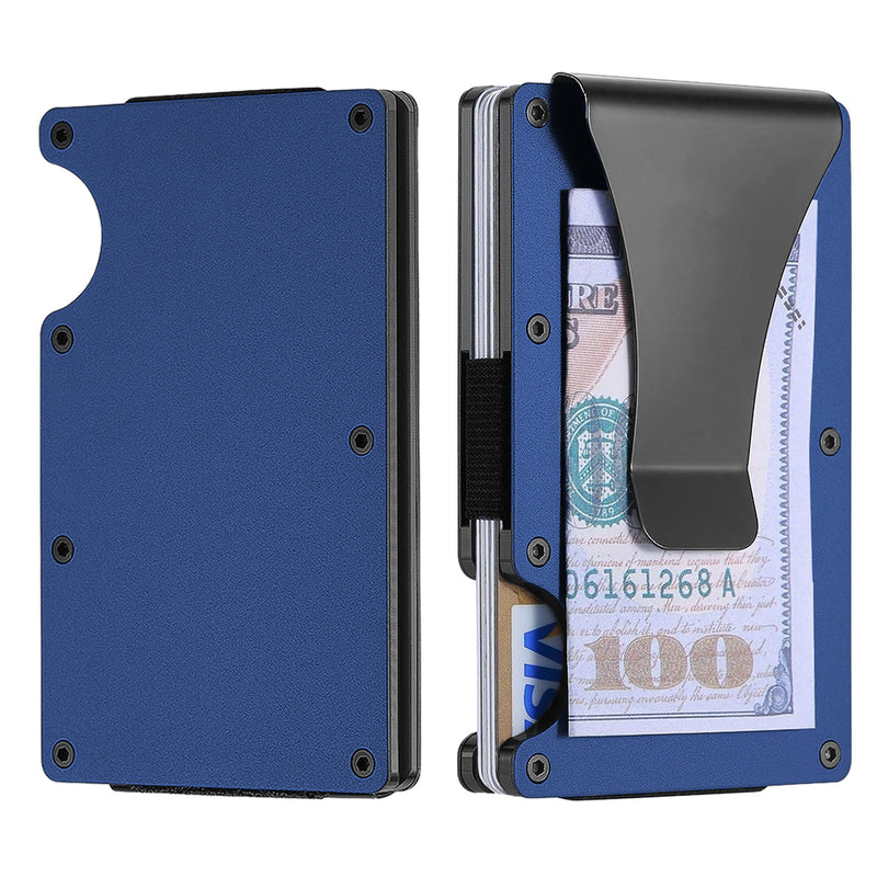 RFID Blocking Minimalist Scratch Resistant Slim Credit Card Holder Wallet with Easily Removable Money Clip