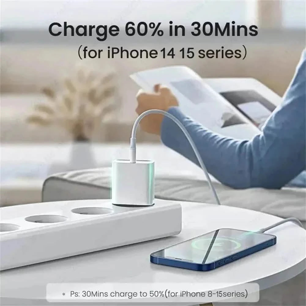 40W USB-C Fast Charger for iPhone - PD Quick Charge Power Adapter with 1 USB-C Port