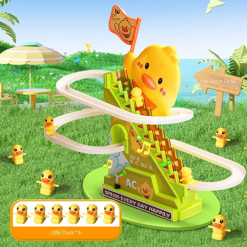 Stair Climbing Ducks Toy with Flashing Lights & Music