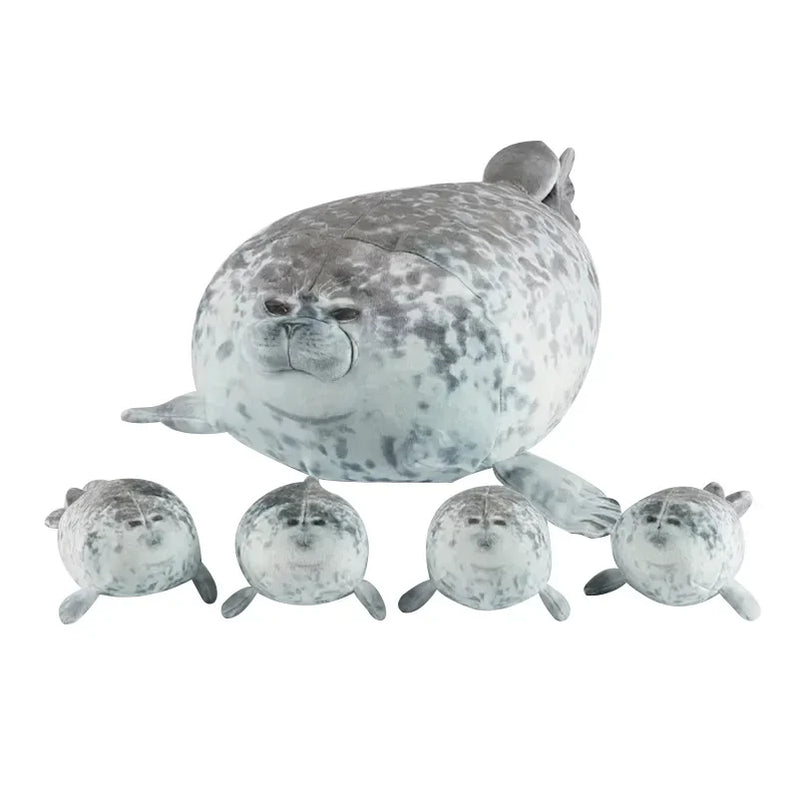 Mother & Baby Seal Plush Toy Set – Soft Zipper Seal Doll Gift