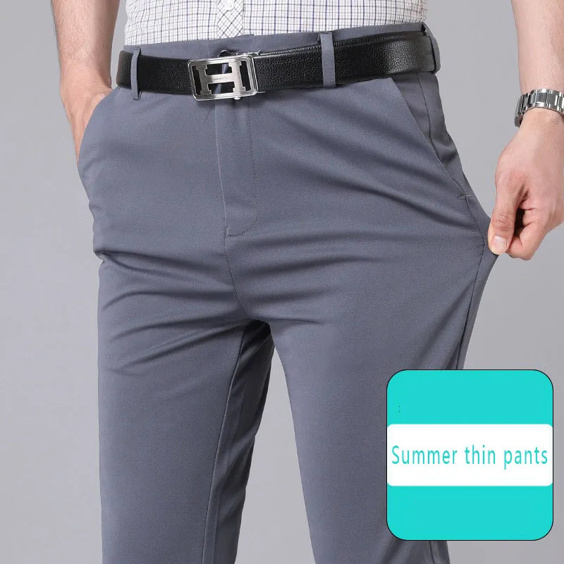 Men's Casual Trousers Pants Stretch Solid Quick Dry Spring & Summer