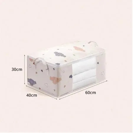Foldable Large Capacity Clothes Storage Bag Organizer – Reinforced Handle & Sturdy Zipper | Medium 55×35×25 cm / Large 60×40×30 cm