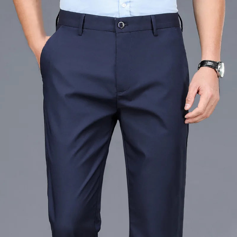 Men's Casual Trousers Pants Stretch Solid Quick Dry Spring & Summer