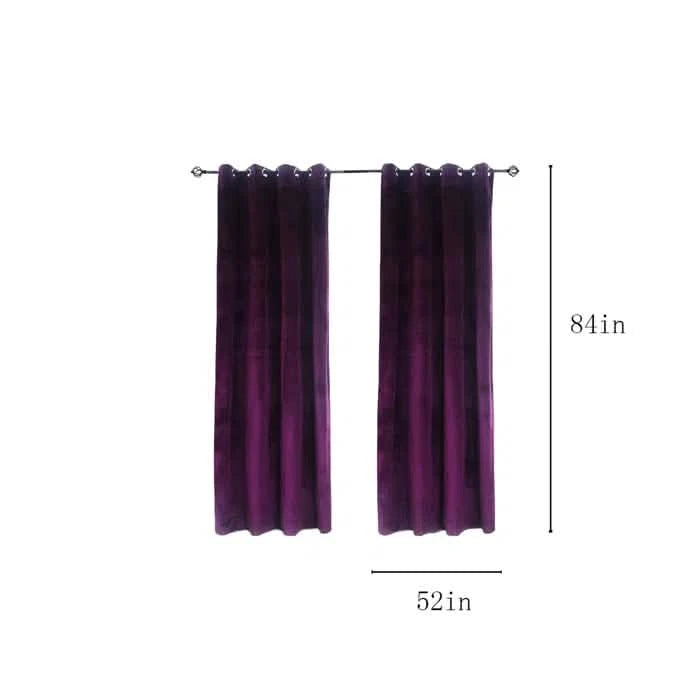 Set of 2: Super Soft Luxury Velvet Blackout Grommet Drapes Velvet Curtain Pair (Open Box)
