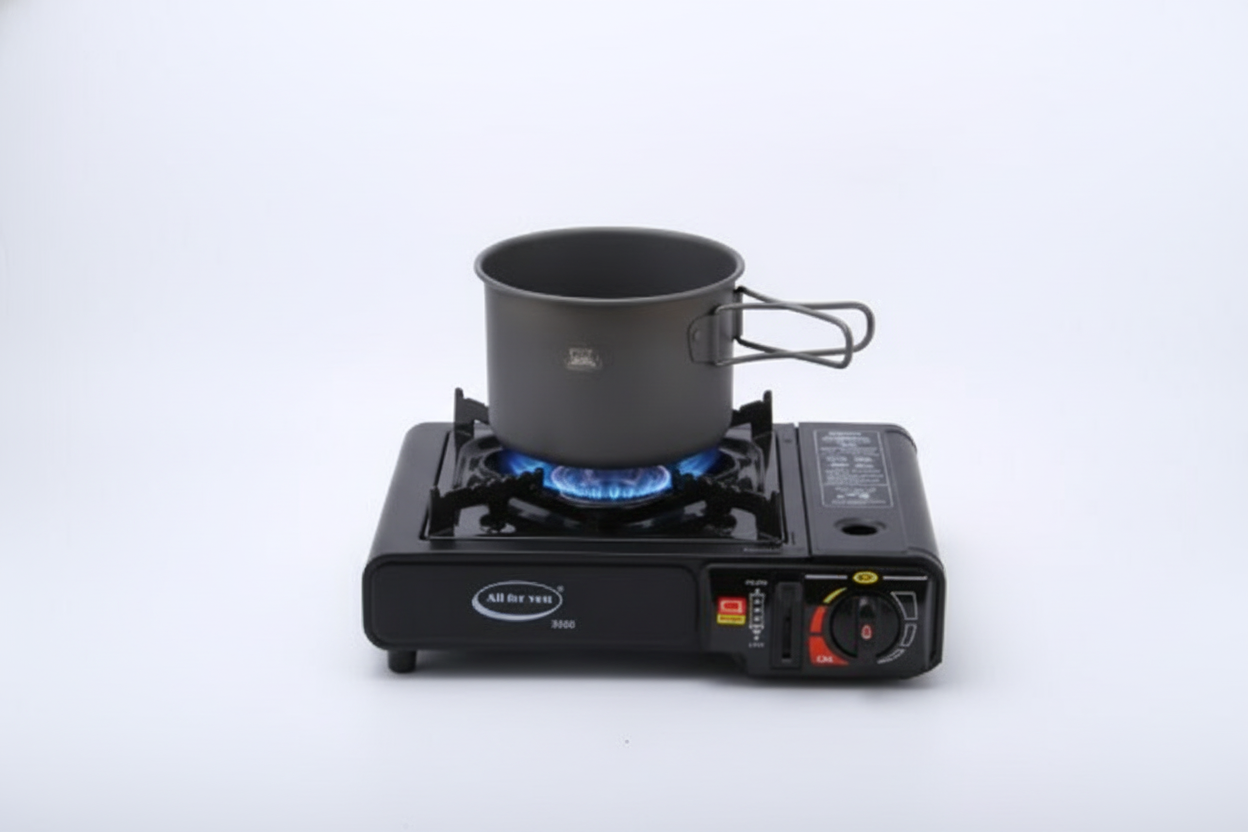 Portable Gas Stove, Single Burner, Black, 2.2KW, CSA Certified, Temperature Control with Indicator Light, Easy to Clean, with Carrying Case