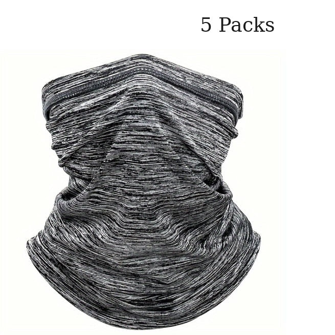 Light gray neck gaiter, 5-pack