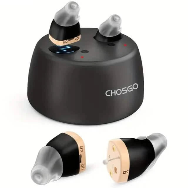 Rechargeable Hearing Aids – Invisible In-Ear, Noise Reduction, Volume Control