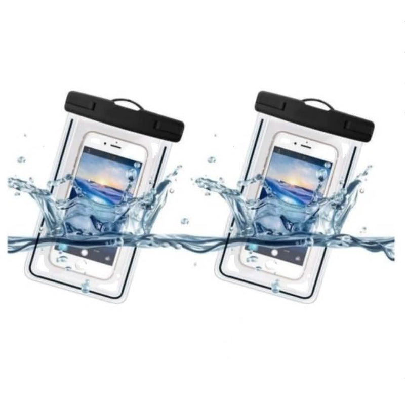 Black waterproof phone pouch 2-pack