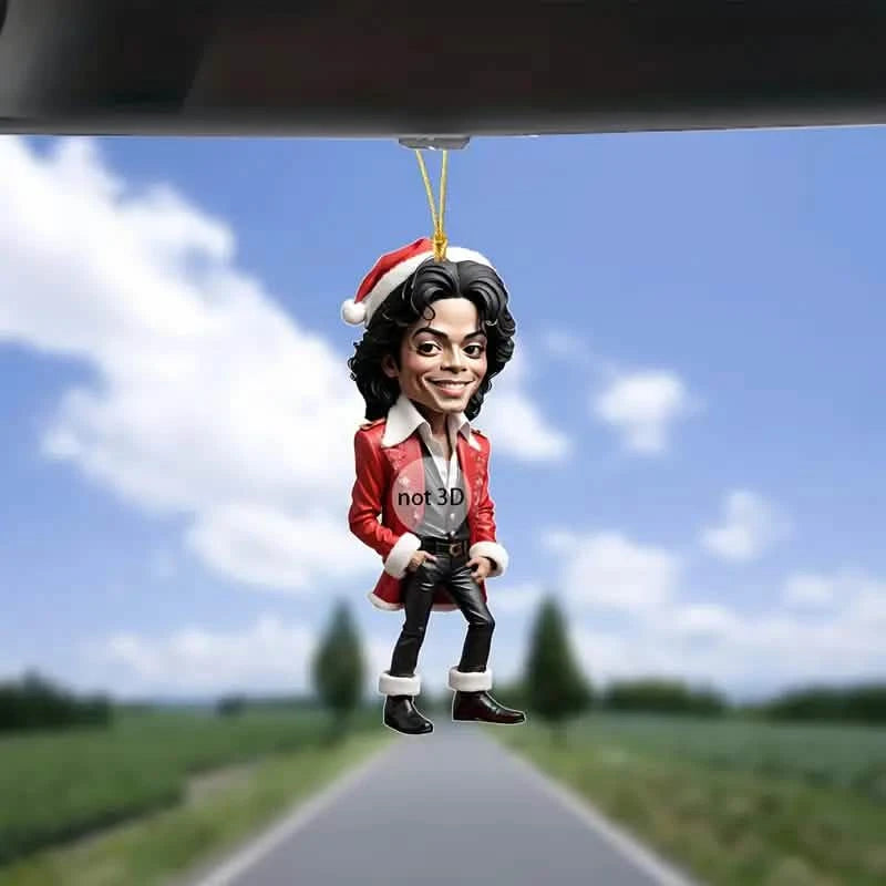 Acrylic Musician Caricature Ornament with Santa Hat Holiday Decor & Apparel - DailySale