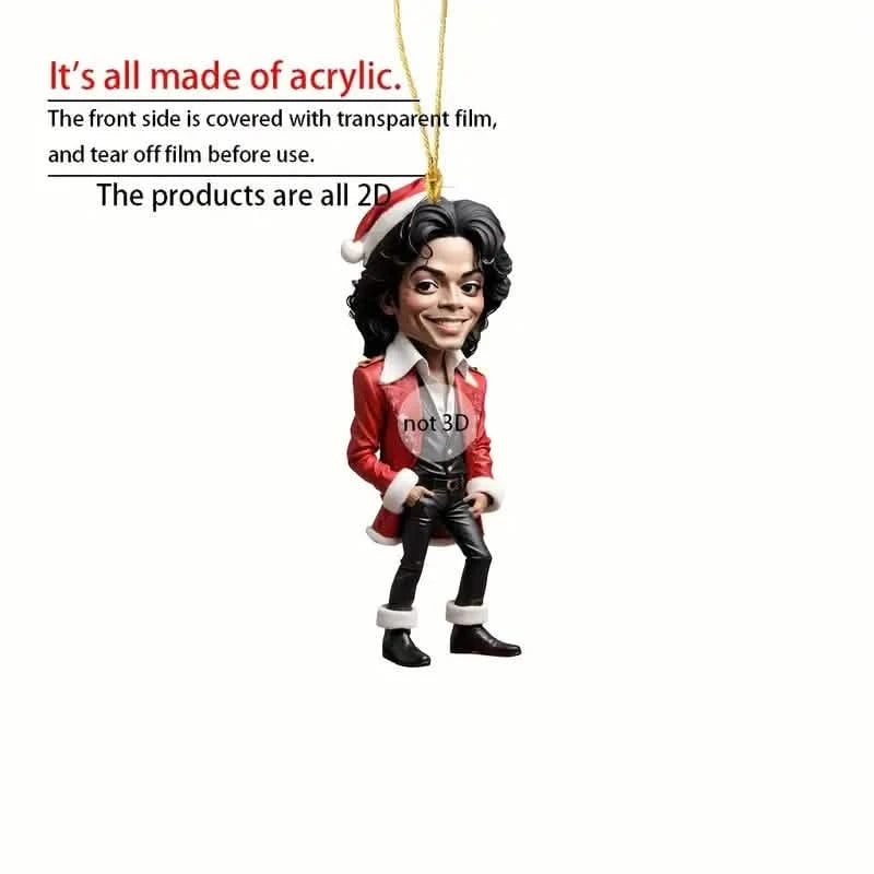 Acrylic Musician Caricature Ornament with Santa Hat Holiday Decor & Apparel - DailySale