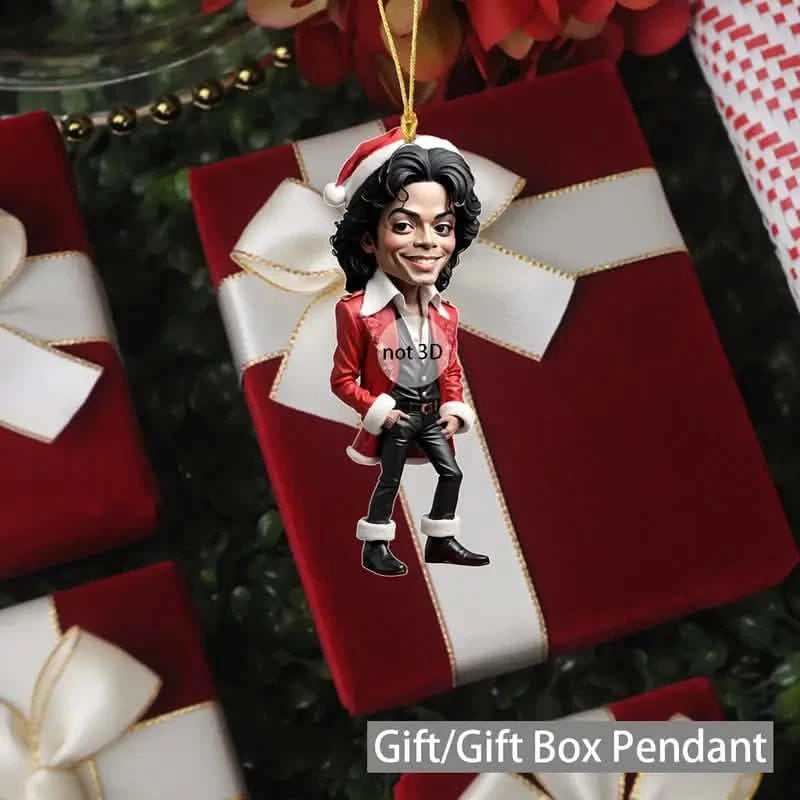 Acrylic Musician Caricature Ornament with Santa Hat Holiday Decor & Apparel - DailySale