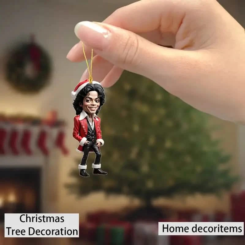 Acrylic Musician Caricature Ornament with Santa Hat Holiday Decor & Apparel - DailySale