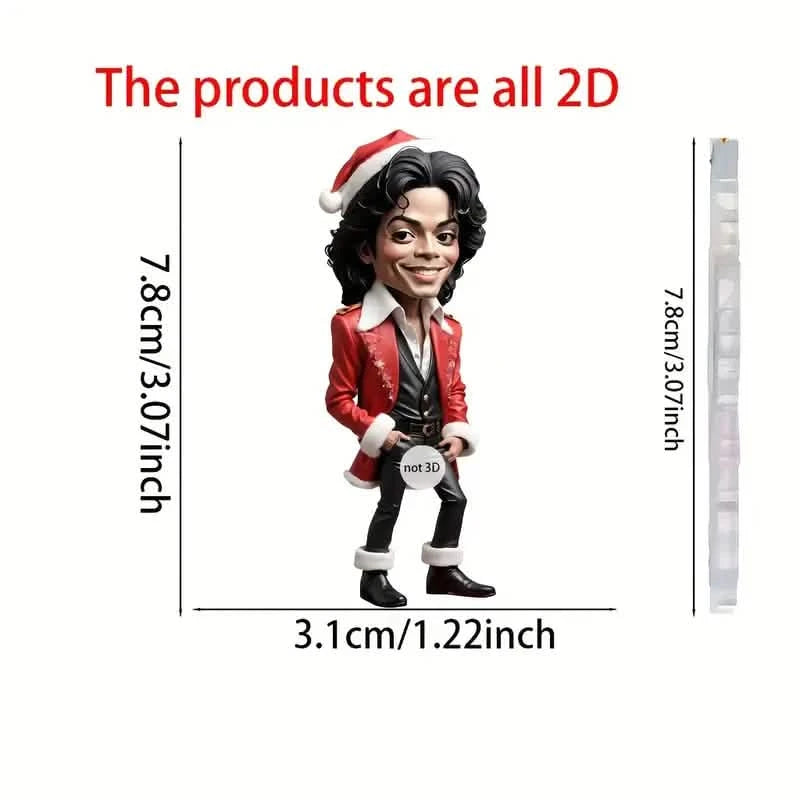 Acrylic Musician Caricature Ornament with Santa Hat Holiday Decor & Apparel - DailySale